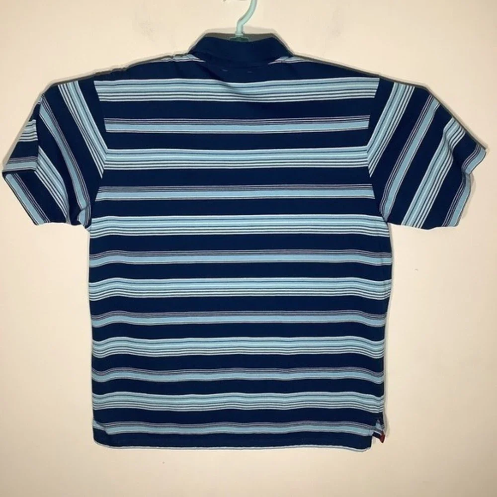 The North Face Mens Short Sleeve Polo Shirt Blue Striped Size‎ XL
